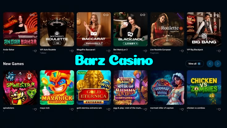 Barz Casino casino presented on mobile device in Pakistan with slots and live games